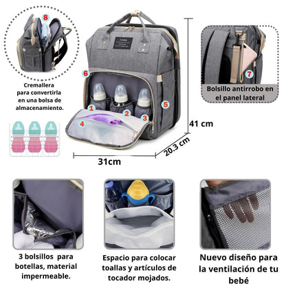 Mochila para Bebes con Cuna Portatil + Portabebés de REGALO