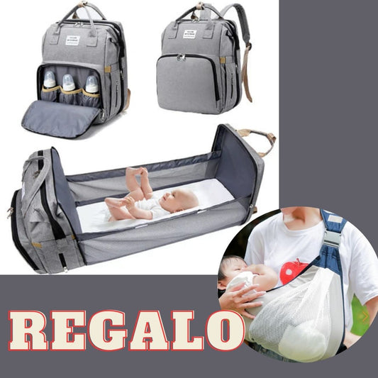 Mochila para Bebes con Cuna Portatil + Portabebés de REGALO