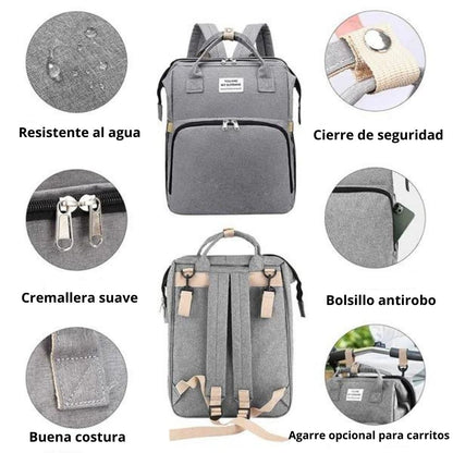 Mochila para Bebes con Cuna Portatil + Portabebés de REGALO