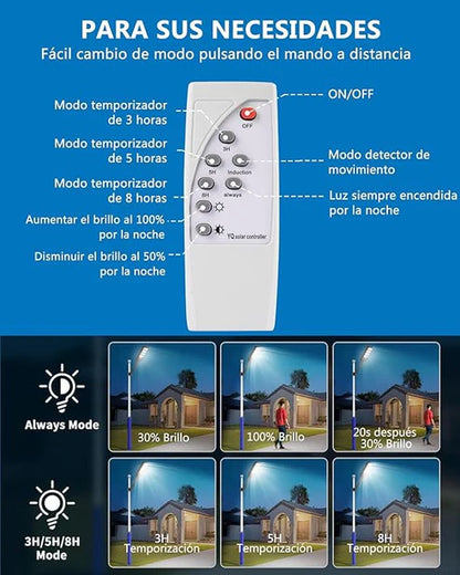 Farola Premium con Sensor solar y mando - PowerLight™