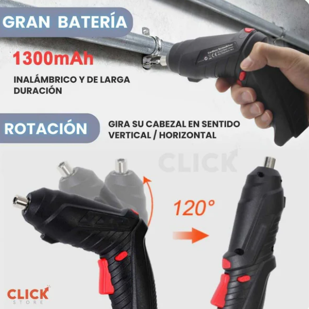 CLICKMASTER™ - KIT DESTORNILLADOR 50 piezas Eléctrico ( Reduce el esfuerzo con su gran potencia )