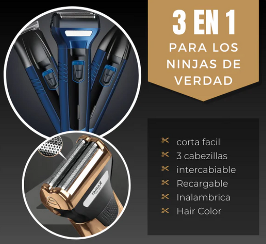 Afeitadora recargable 3 en 1 PROTRIMMER™